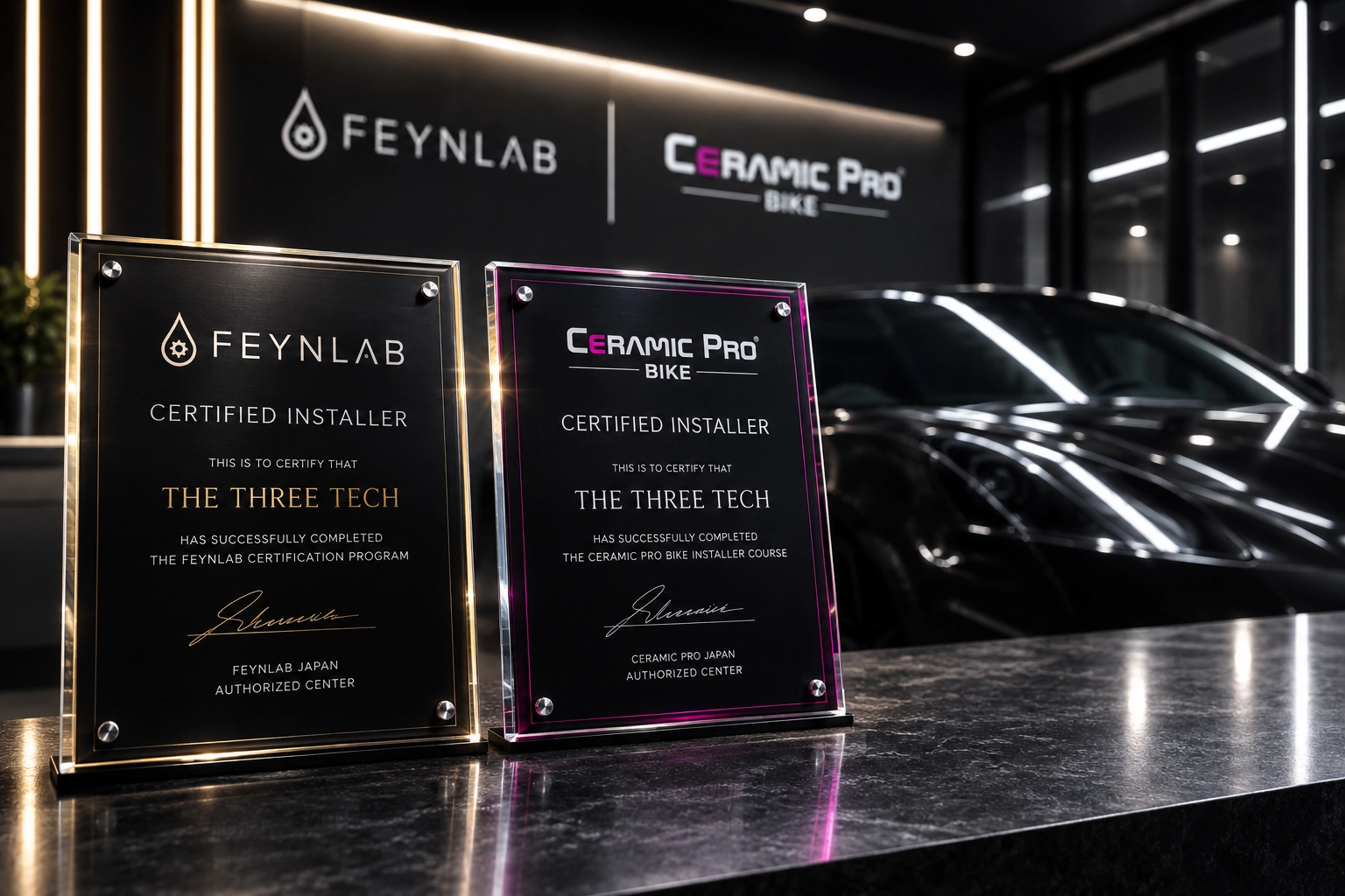 FEYNLABとCERAMIC PRO BIKEの正規認定施工店 THE THREE TECH